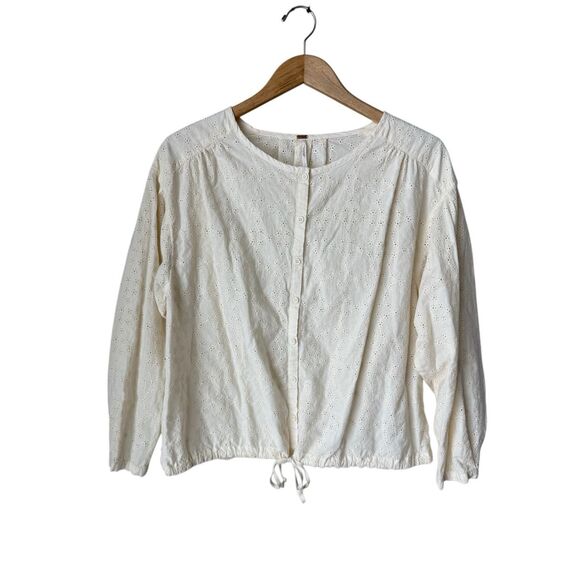 Free People Stars Align Button Front Top in Ivory Size M - Picture 5 of 12
